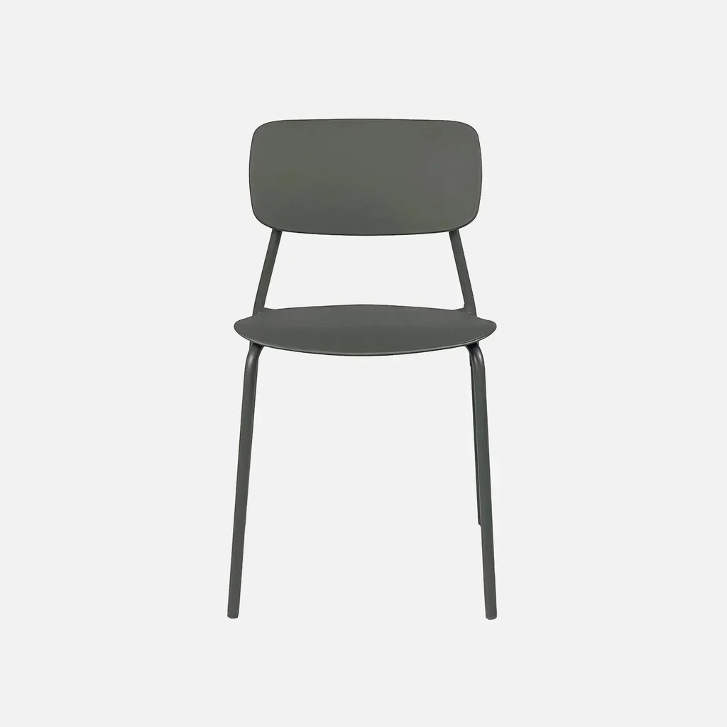Lot de 2 chaises empilables acier plastique jardin extérieur Liva