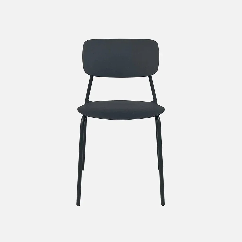 Lot 2 chaises empilables acier plastique jardin Liva