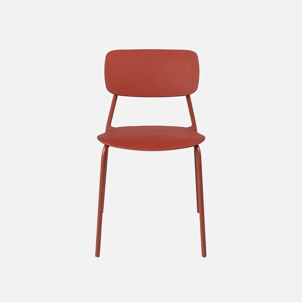 Lot 2 chaises empilables acier plastique jardin Liva design épuré