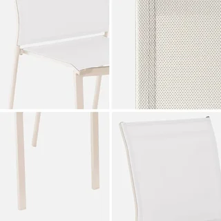 2 chaises empilables aluminium jardin Cleveland textilène gris