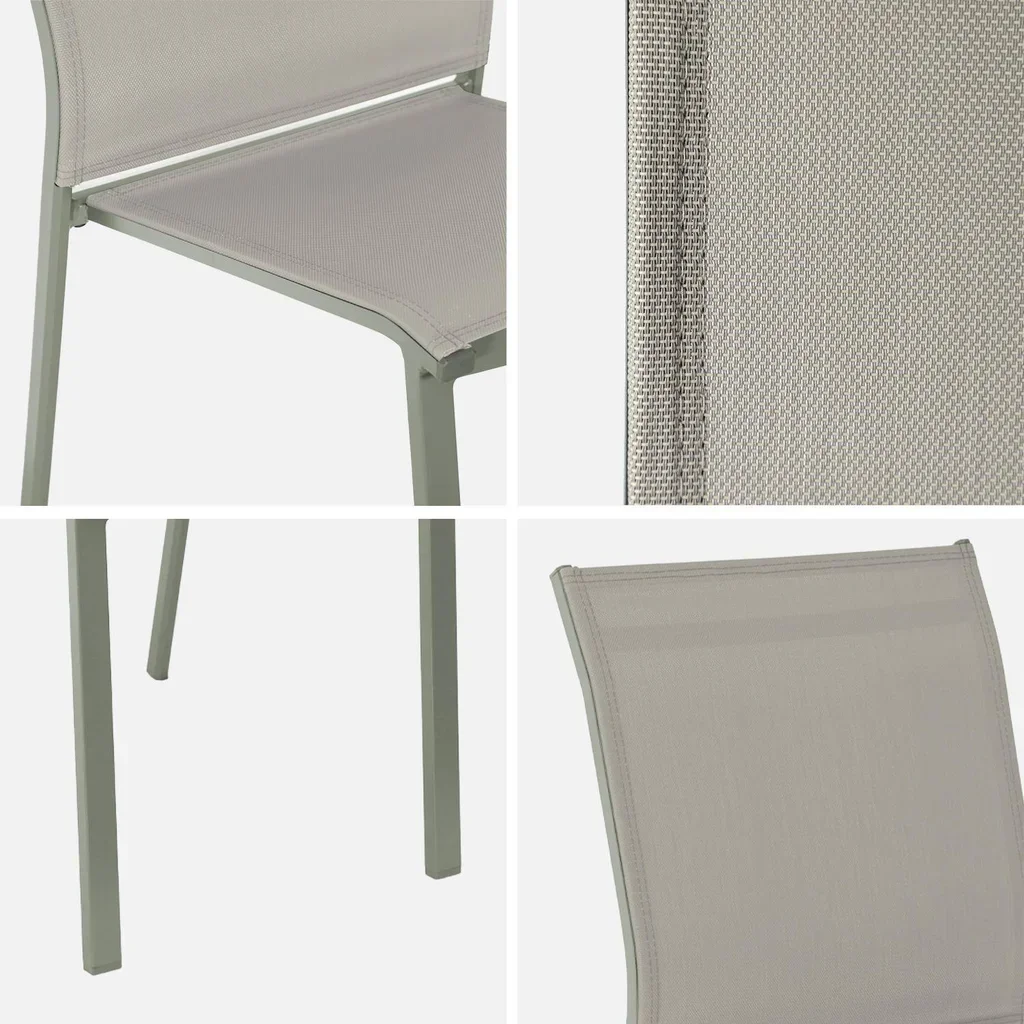 Lot 2 chaises jardin aluminium empilables design moderne léger