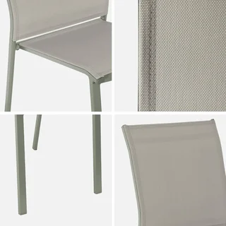 Lot 2 chaises jardin aluminium empilables design moderne léger
