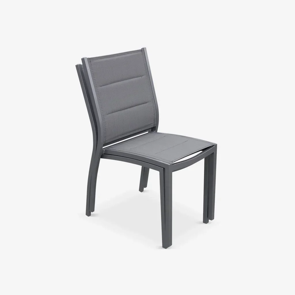Lot 2 chaises empilables aluminium jardin Chicago Odenton design contemporain