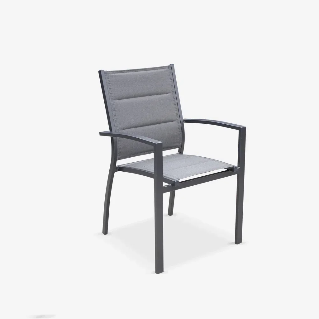 Lot 2 chaises empilables aluminium jardin design contemporain