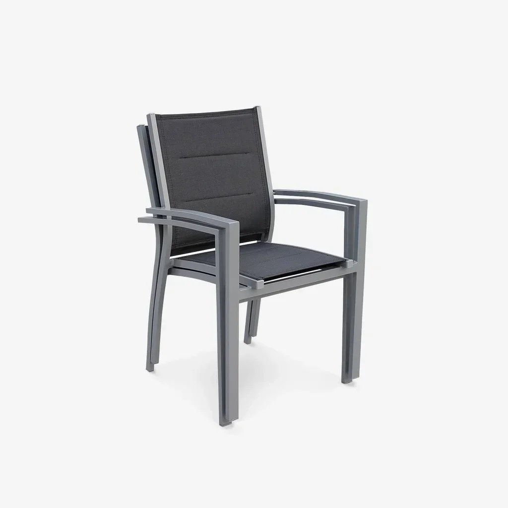 2 chaises empilables aluminium jardin design contemporain légères résistantes