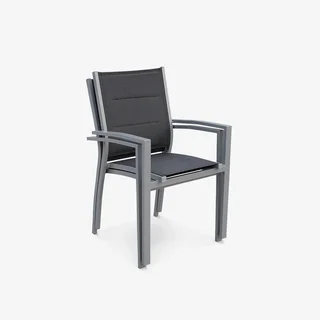 2 chaises empilables aluminium jardin design contemporain légères résistantes