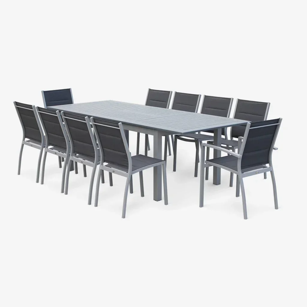2 chaises empilables aluminium jardin design contemporain légères résistantes