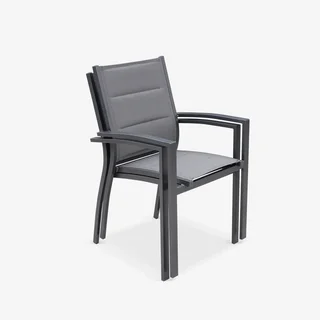 Lot 2 chaises empilables aluminium jardin design contemporain