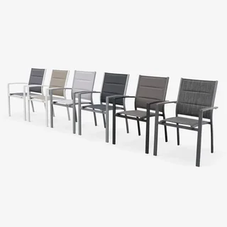 Lot 2 chaises empilables aluminium jardin design contemporain
