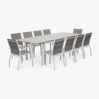 Lot 2 chaises empilables aluminium jardin design contemporain textilène confort