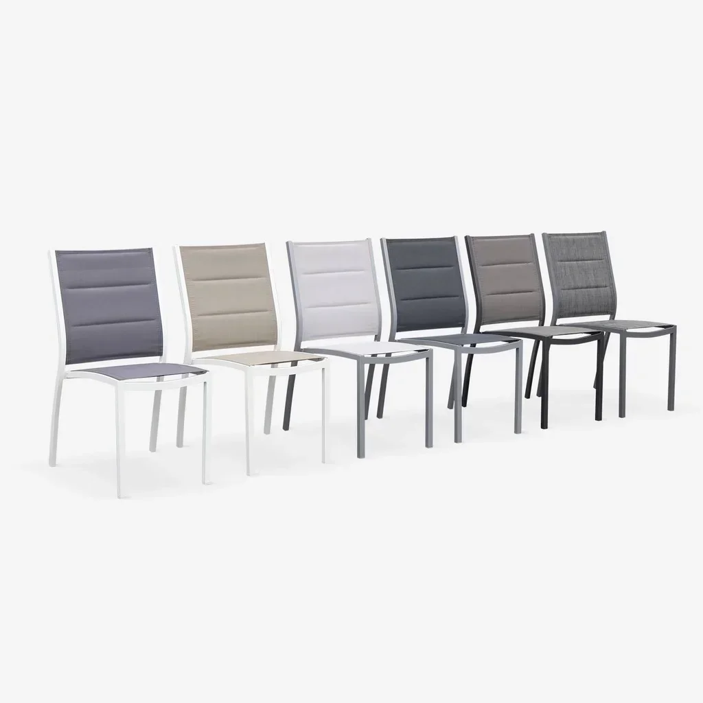 Chaises empilables aluminium jardin lot de 2 design contemporain