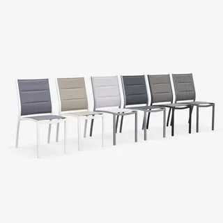 Chaises empilables aluminium jardin lot de 2 design contemporain