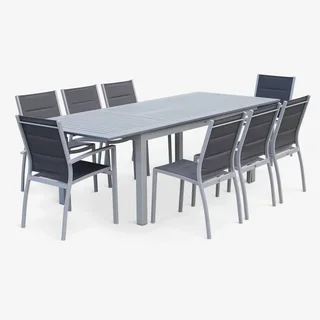 Chaises empilables aluminium jardin lot de 2 design contemporain