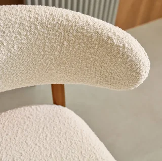 Lot de 2 chaises scandinaves hévéa bouclette