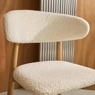 Chaises scandinaves hévéa bouclette lot de 2 design nordique
