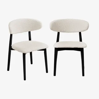 Lot 2 chaises scandinaves hévéa assise bouclette
