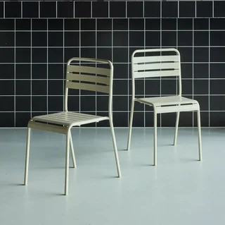 Lot de 2 chaises de jardin en acier style bistrot Amélia