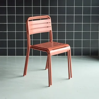 Lot de 2 chaises de jardin en acier Amélia style bistrot antirouille