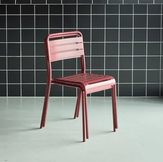 Lot de 2 chaises de jardin en acier Amélia style bistrot