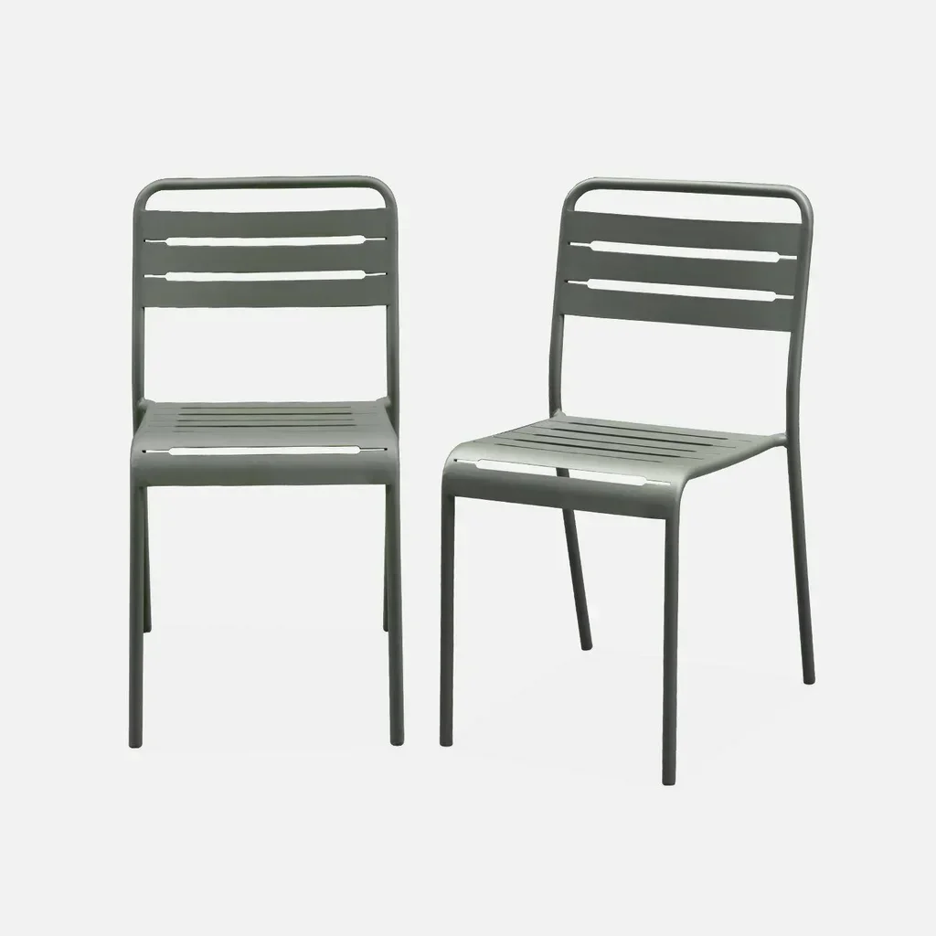 Lot 2 chaises bistrot jardin acier design intemporel empilables antirouille