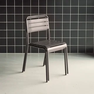Lot 2 chaises jardin acier design bistrot Amélia empilables antirouille