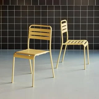 Chaises de jardin Amélia en acier antirouille - Lot de 2 bistrot empilables
