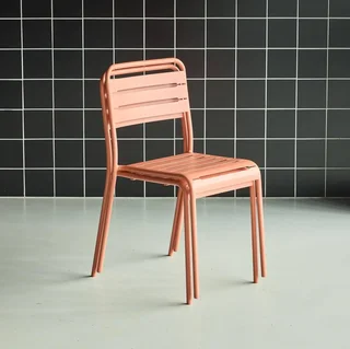 Lot de 2 chaises bistrot de jardin Amélia en acier antirouille empilables