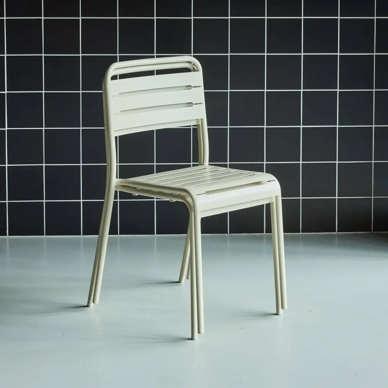 Lot de 2 chaises de jardin en acier style bistrot Amélia