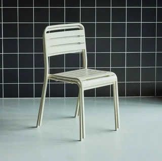 Lot de 2 chaises de jardin en acier style bistrot Amélia