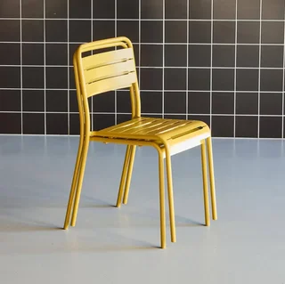 Lot 2 chaises jardin acier style bistrot Amélia empilables antirouille