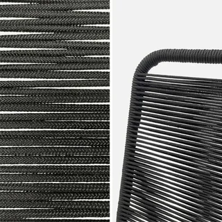 2 Stackable Garden Chairs Galvanized Steel Braided Rope Outdoor