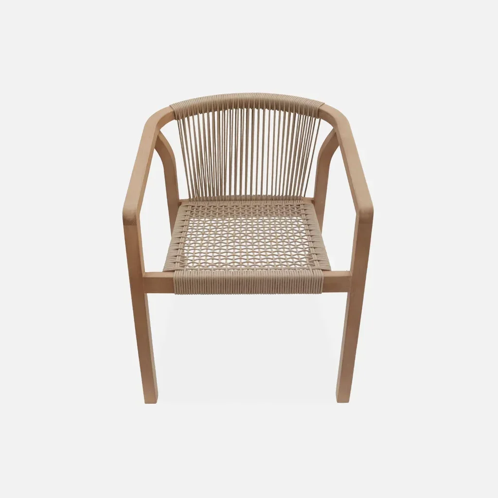 Chaises jardin empilables bois eucalyptus cordes lot 2