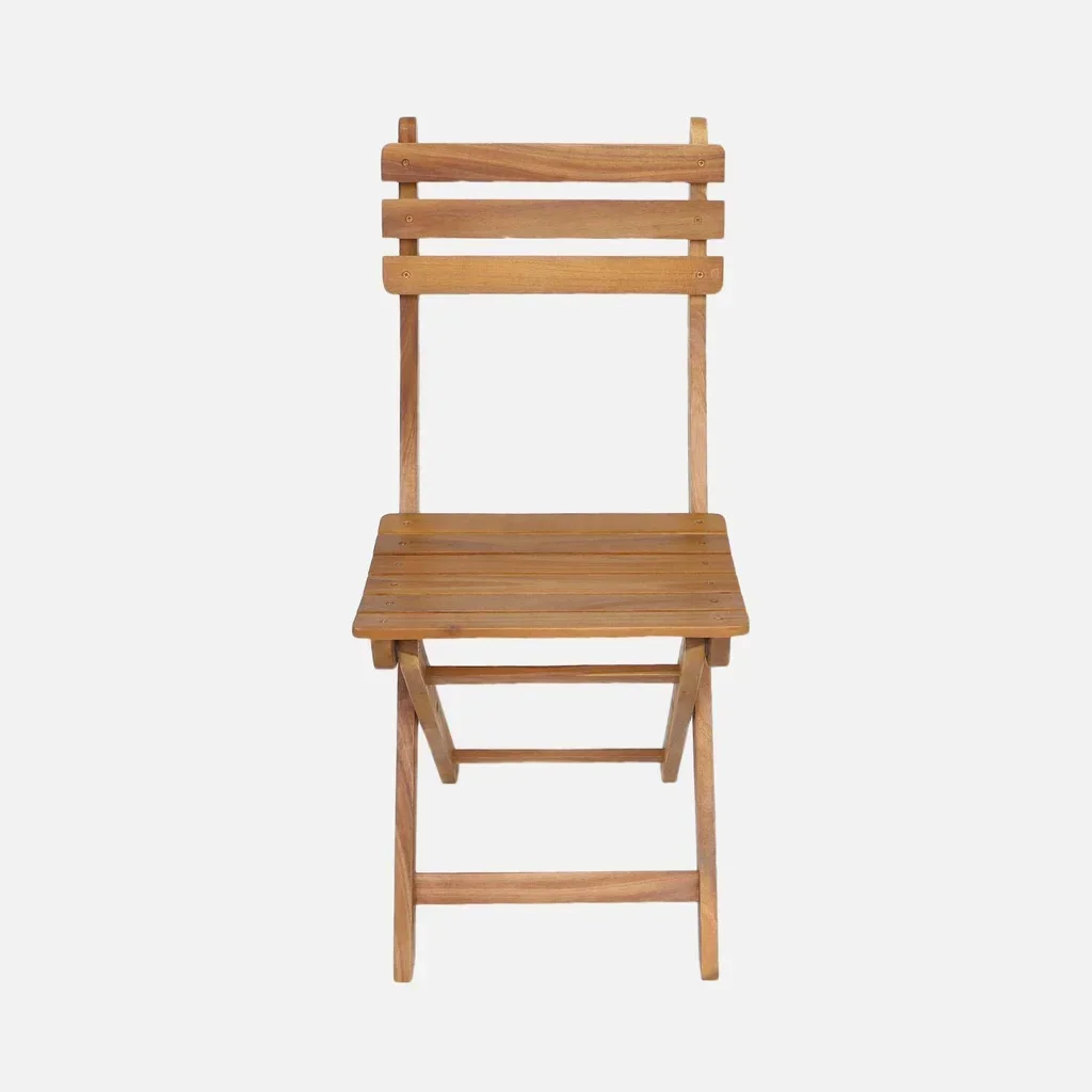 Lot de 2 chaises pliantes jardin bois acacia FSC