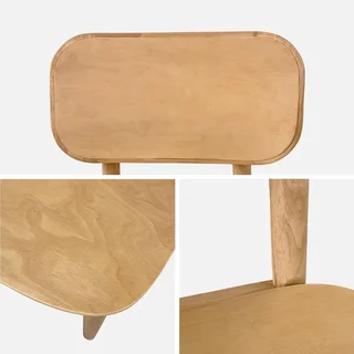 Lot 2 chaises rétro Olympie bois hévéa design Art Déco arrondi