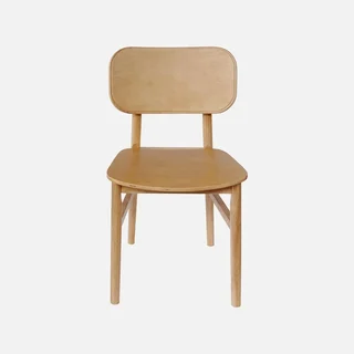 Lot 2 chaises rétro Olympie bois hévéa design Art Déco arrondi
