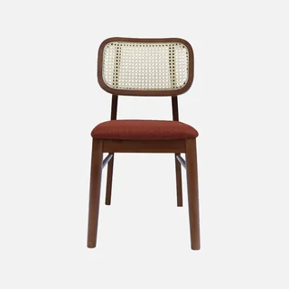 Chaises vintage cannage rotin hévéa massif kaki Mani