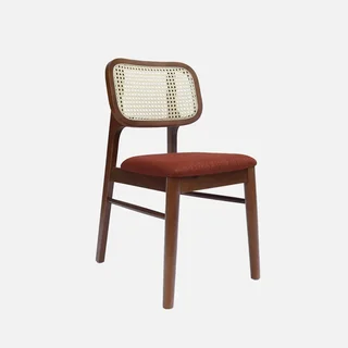 Chaises vintage cannage rotin hévéa massif kaki Mani
