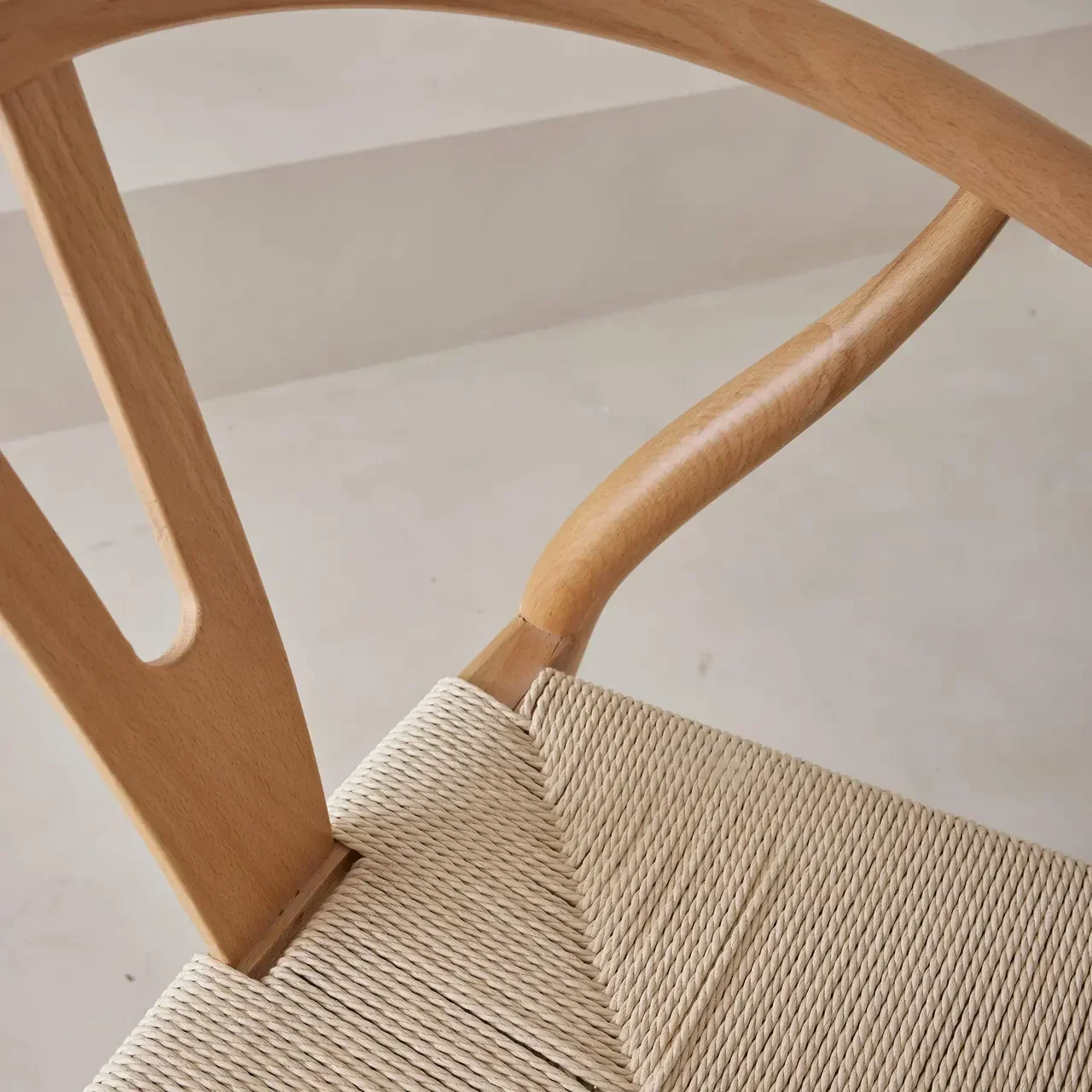 Chaises vintage bois hêtre et cordes tressées - Lot de 2