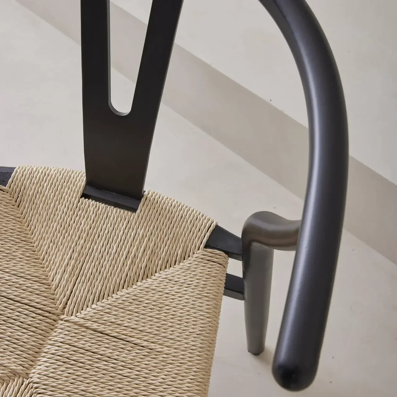Chaises vintage bois hêtre cordes tressées lot de 2