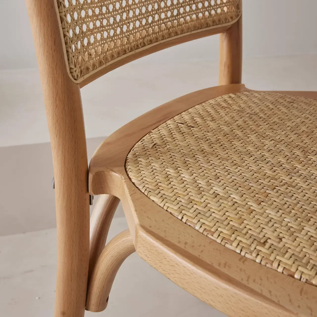 Chaises vintage Montparnasse bois et rotin lot de 2