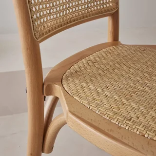 Chaises vintage Montparnasse bois et rotin lot de 2