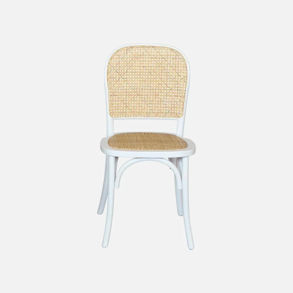 Lot de 2 chaises vintage Montparnasse en bois et rotin naturel