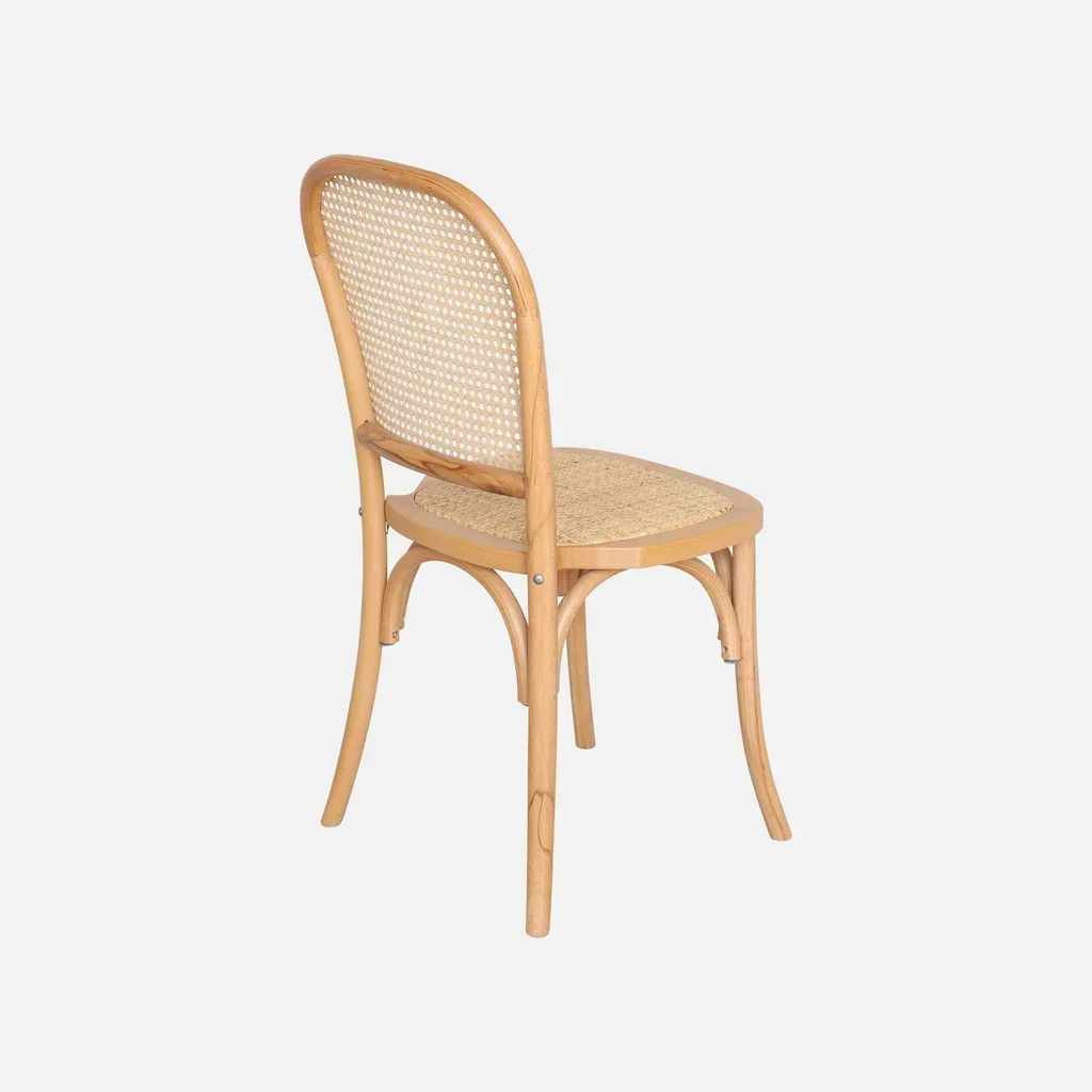 Chaises vintage Montparnasse bois et rotin lot de 2