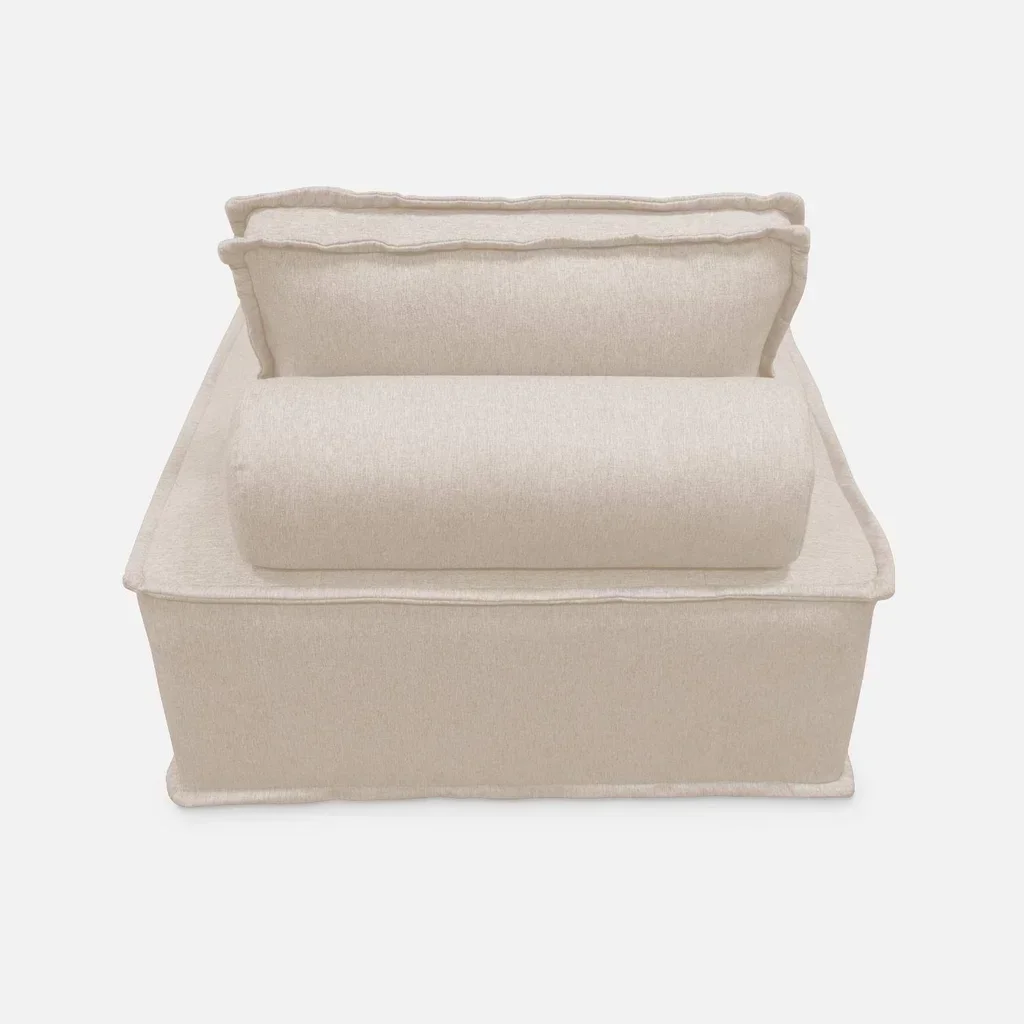 2 asientos modulares de tela acolchada para sofá