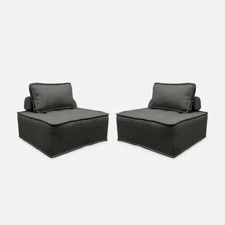 Sillón modular tapizado capitoné juego de 2 asientos salón