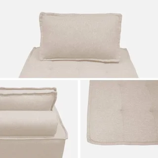 2 asientos modulares de tela acolchada para sofá