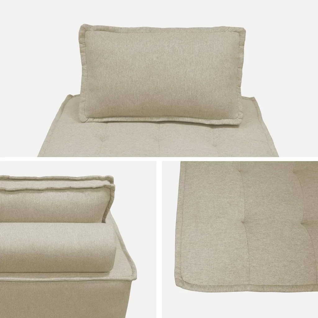 Set de 2 butacas modulares capitoné gris antracita para salón