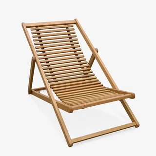 Lot de 2 chiliennes en bois d'eucalyptus pliables et réglables pour terrasse