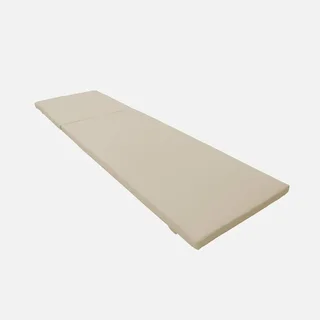 2 coussins beige 195x60 cm pour transat jardin extérieur déhoussables 5,5 cm épaisseur