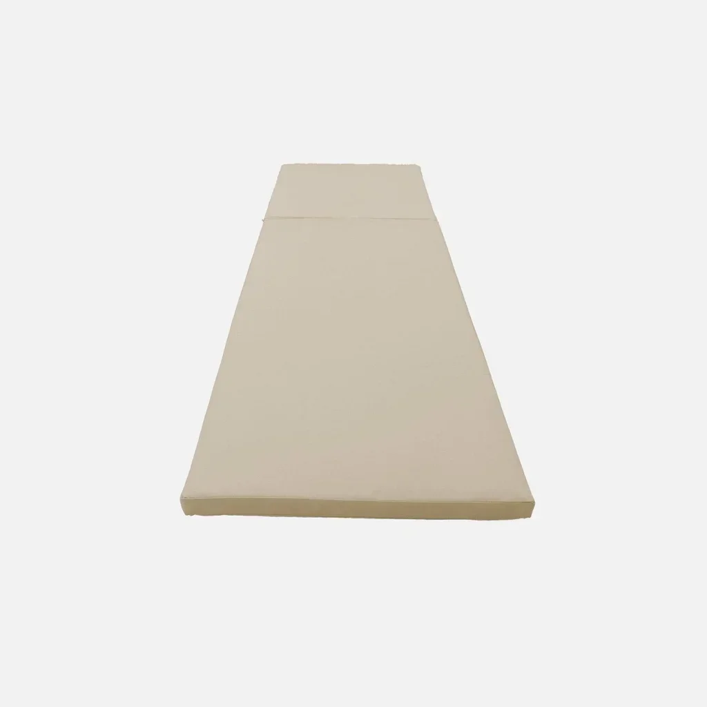 2 coussins beige 195x60 cm pour transat jardin extérieur déhoussables 5,5 cm épaisseur